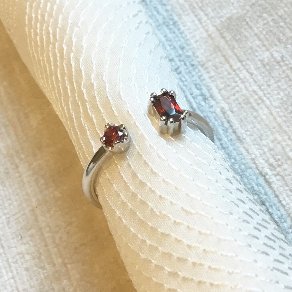 925 Sterling Silver CZ Ring open top zirconia